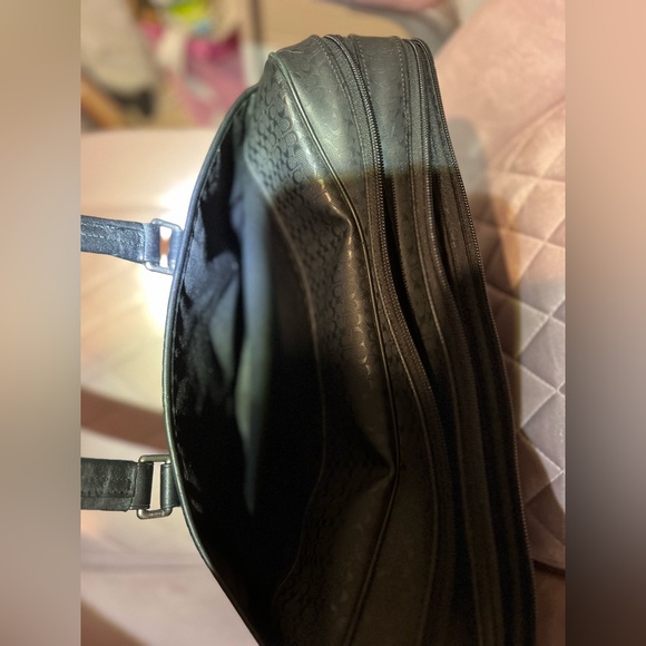 Coach Men's Business Bag Micro Signature Black PVC Razor Messenger Laptop Bag - Picture 4 of 14